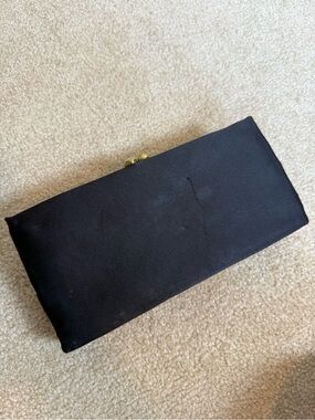 Jana black clutch gold star interior with attached coin purse